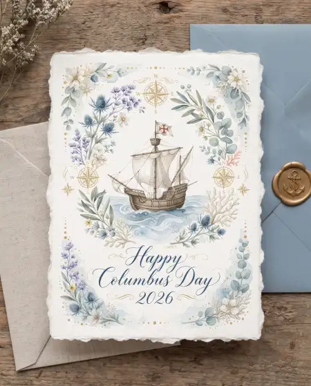 happy columbus day 2026 nautical greeting design design