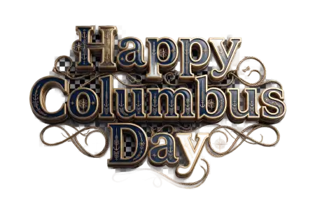 happy columbus day 2026 text png transparent