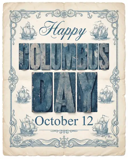 happy columbus day 2026 wishes with quotes design - Happy Presidents Day 2026 Quotes