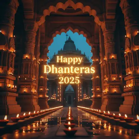 Happy Dhanteras 2025 Greeting Card Design - Free Happy Dhanteras 2025 Download