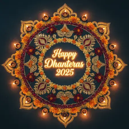 Happy Dhanteras 2025 Image With Your Name Edit Online - Free Happy Dhanteras 2025 Download