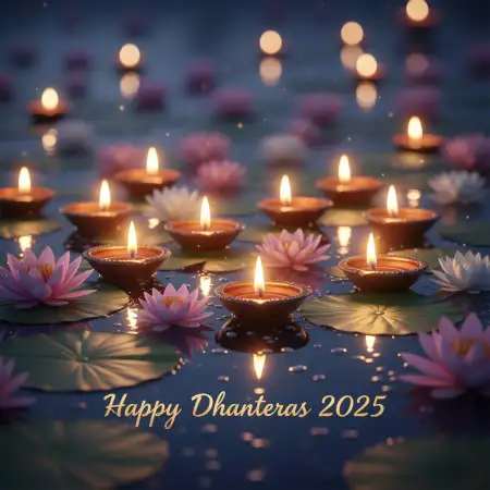 Happy Dhanteras 2025 Wishes With 3d Text Design - Free Happy Dhanteras 2025 Download