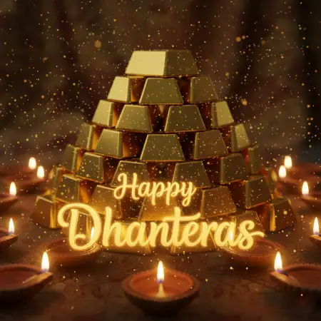 Happy Dhanteras Golden Text Wallpaper - Free Wallpaper Wallpaper Download
