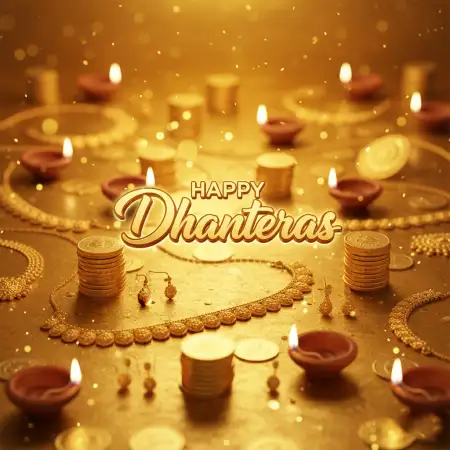 Happy Dhanteras Greeting Card With Name Edit - Free Happy Dhanteras Download
