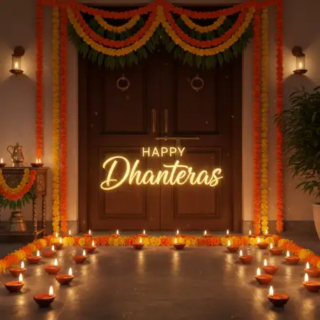 Happy Dhanteras Greeting In English And Hindi - Free Happy Dhanteras Download