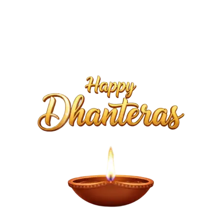 Happy Dhanteras Png With Diya And Flowers - Free Png Download