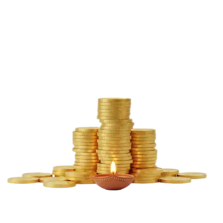 Happy Dhanteras Png With Silver Coins - Free Png Download