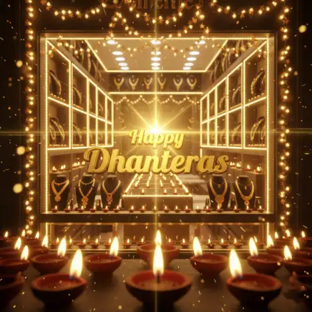 Happy Dhanteras Wishes With Diyas And Candles - Free Happy Dhanteras Download