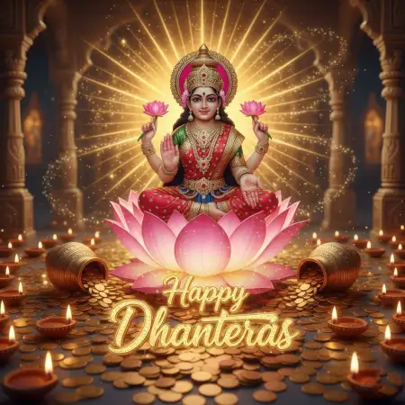 Happy Dhanteras Wishes With Goddess Lakshmi Photo - Free Happy Dhanteras Download
