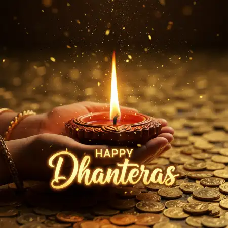 Happy Dhanteras Wishes With Gold Coin Images - Free Happy Dhanteras Download