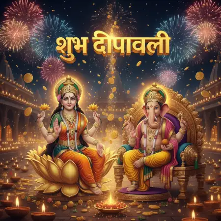 Happy Diwali 2025 Photo With Lakshmi Ganesh Sitting Together - Free Happy Diwali 2025 Download
