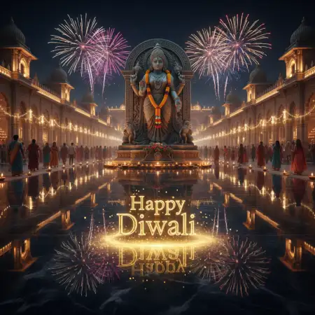 Free Happy Diwali 3d Image With Lakshmi Ganesh Background Download