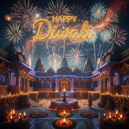 Happy Diwali Greetings 2025 With Golden Diya Background - Free Happy Diwali 2025 Download