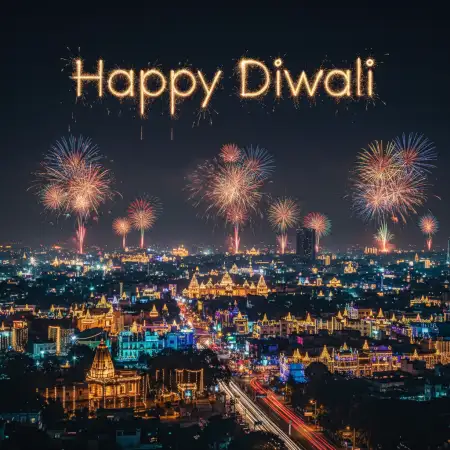 Happy Diwali Image With Home Decoration Lights And Flower Garlands - Free Flower Download