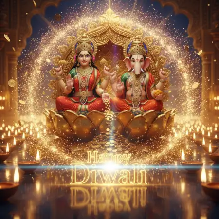 Free Happy Diwali Message With Lakshmi Ganesh For Whatsapp Background Download