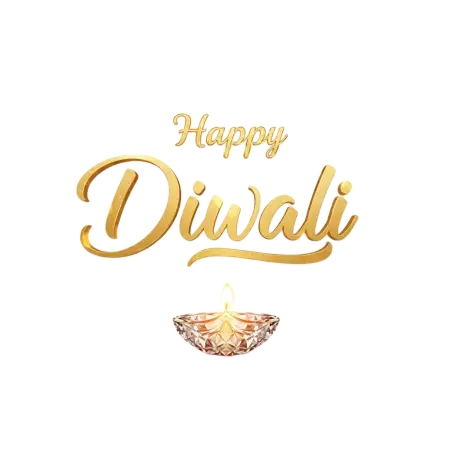 Happy Diwali Png In Calligraphy Gold Text - Free Png Download