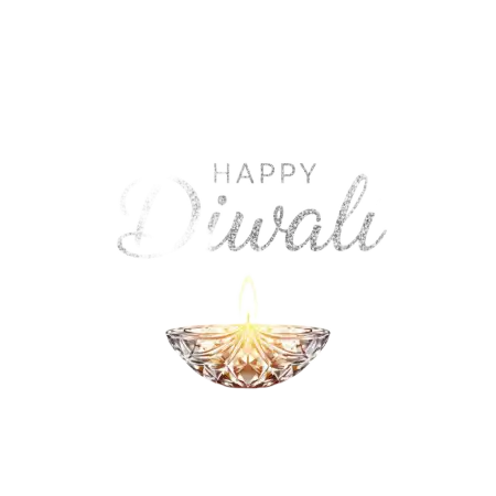 Happy Diwali Png In Golden Glitter Style - Free Png Download