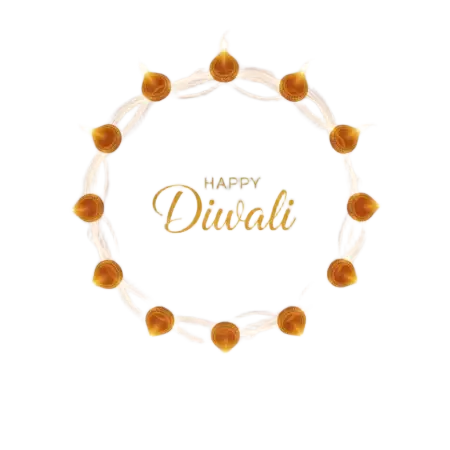 Happy Diwali Png Transparent With Diya Flames - Free Png Download