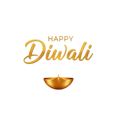 Happy Diwali Png With Diya And Lights - Free Png Download