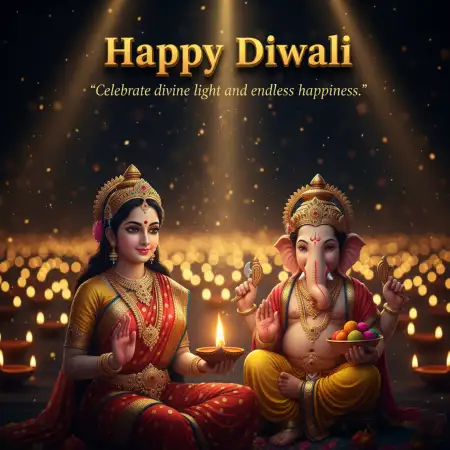 Happy Diwali Quotes With Lamp And Diya Background - Free Happy Diwali With Quotes Download