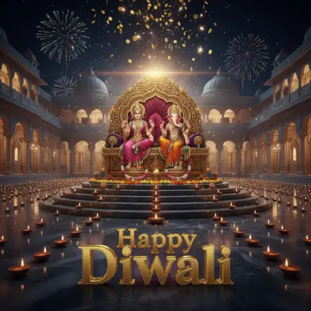 Free Happy Diwali Whatsapp Status With Lakshmi Ganesh Image Background Download