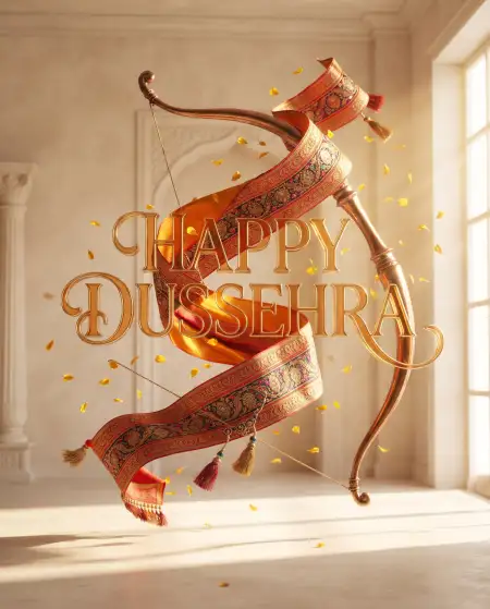 happy dussehra 2026 wishes creative 3d typography - Happy Dussehra 2026