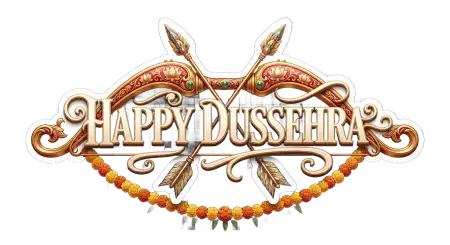 happy dussehra 2026 wishes decorative lettering png - Happy Dussehra 2026