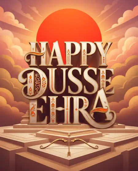 happy dussehra 2026 wishes with colorful typography - Happy Dussehra 2026 Wishes