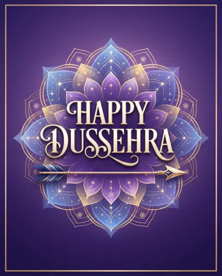 happy dussehra 2026 wishes with purple gradient background - Happy Dussehra 2026 Wishes