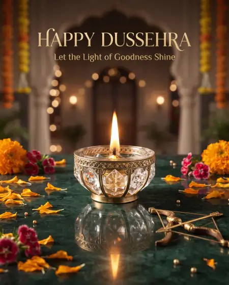 happy dussehra colorful images with decorative lights