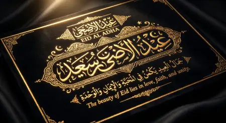 Happy Eid Al Adha Gold Typography Quotes - Free Happy Eid Al Adha With Quotes Download