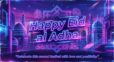 Happy Eid Al Adha Quotes For Eid Festival Banner - Free Happy Eid Al Adha With Quotes Download