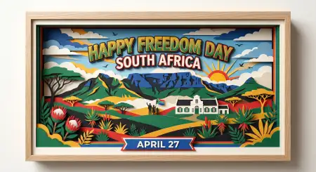 Happy Freedom Day South Africa Banner Poster Captions 2026 - Free Happy Freedom Day South Africa Wishes 2026 Download