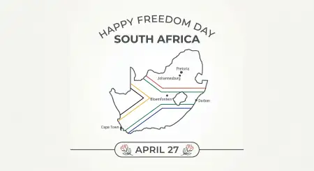 Happy Freedom Day South Africa Captions Typography 2026 - Free Happy Freedom Day South Africa Wishes 2026 Download