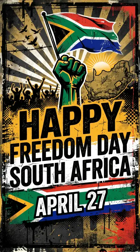 Happy Freedom Day South Africa Poster Images Text 2026 - Free Happy Freedom Day South Africa Wishes 2026 Download