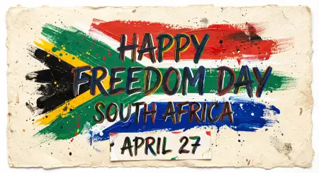 Happy Freedom Day South Africa Typography Design Text 2026 - Free Happy Freedom Day South Africa Wishes 2026 Download