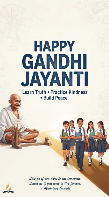 happy gandhi jayanti wishes for school students