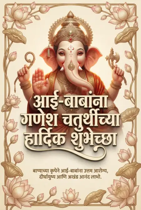happy ganesh chaturthi greeting card marathi