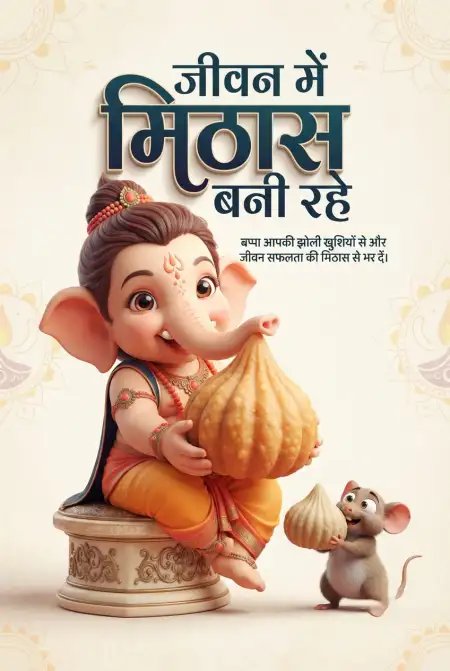 happy ganesh chaturthi poster in hindi - Ganesh Chaturthi Wishes In Hindi