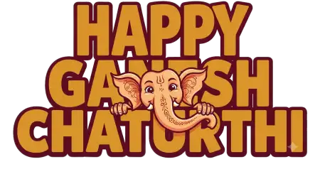 happy ganesh chaturthi typography png 2026