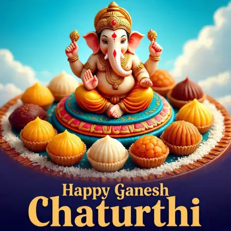 Happy Ganesh Chaturthi Wishes With Flowers Images - Free Happy Ganesh Chaturthi Wishes Download