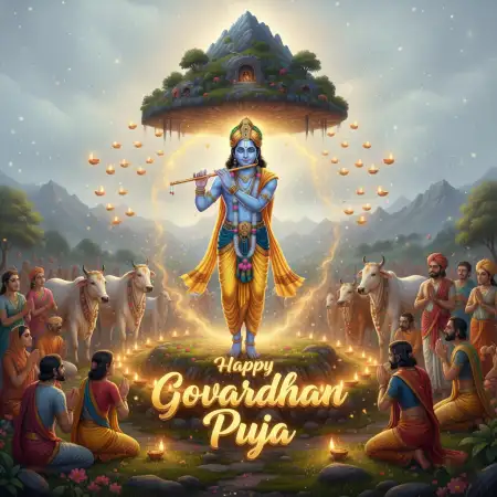 Happy Govardhan Puja Facebook Post With Shubh Image - Free Happy Govardhan Puja Download