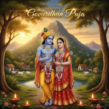 Happy Govardhan Puja Whatsapp Status In Hindi Font - Free Happy Govardhan Puja Download