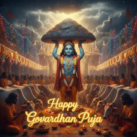 Happy Govardhan Puja Whatsapp Sticker Download 2025 - Free Happy Govardhan Puja Download