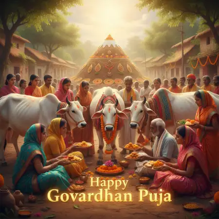 Happy Govardhan Puja Wishes Wallpaper For Desktop - Free Wallpaper Wallpaper Download
