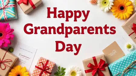 Happy Grandparents Day Sayings With Flowers And Hearts - Free Happy Grandparents Day Download