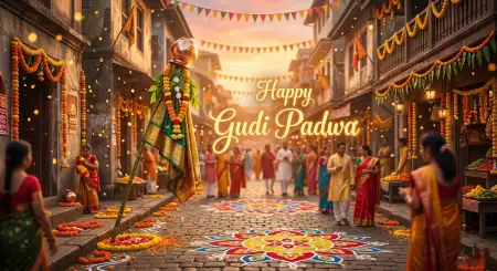 Free Happy Gudi Padwa Wishes Banner Image Download