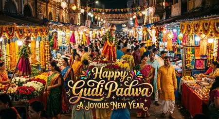 Free Happy Gudi Padwa Wishes Creative Festival Banner Image Download
