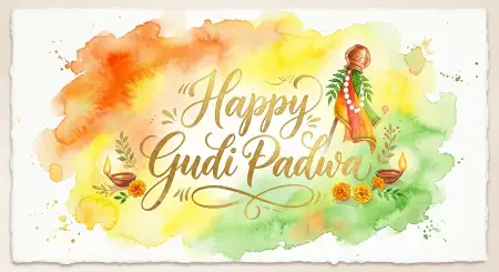 Free Happy Gudi Padwa Wishes Digital Greeting Card Image Download