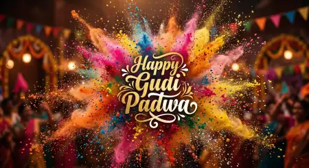 Free Happy Gudi Padwa Wishes Festival Greeting Banner Design Image Download